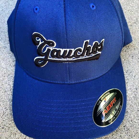 YUPOONG UCSB UC Santa Barbara Gauchos Fitted Hat Men's S/M Blue Embroidered Cap - Picture 2 of 5